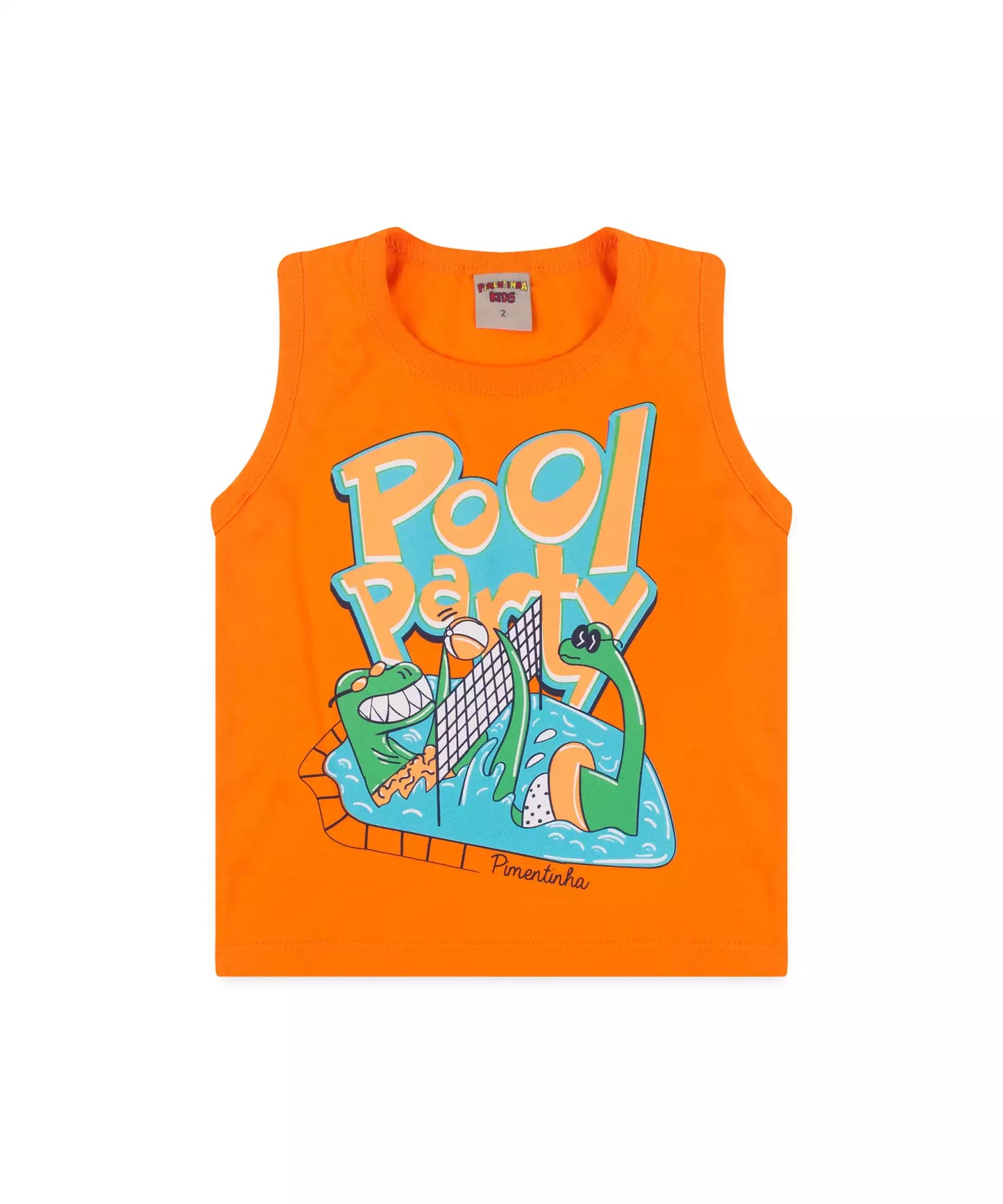 Conjunto Curto para Menino Laranja Dino