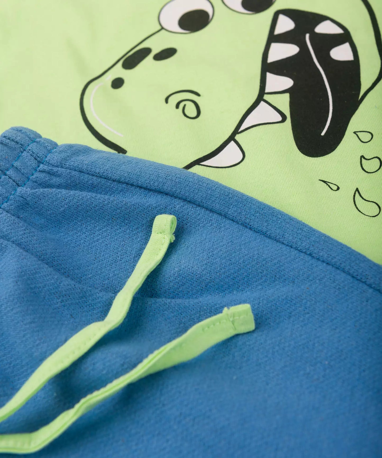 Conjunto Curto para Menino no Verde Dinossauro