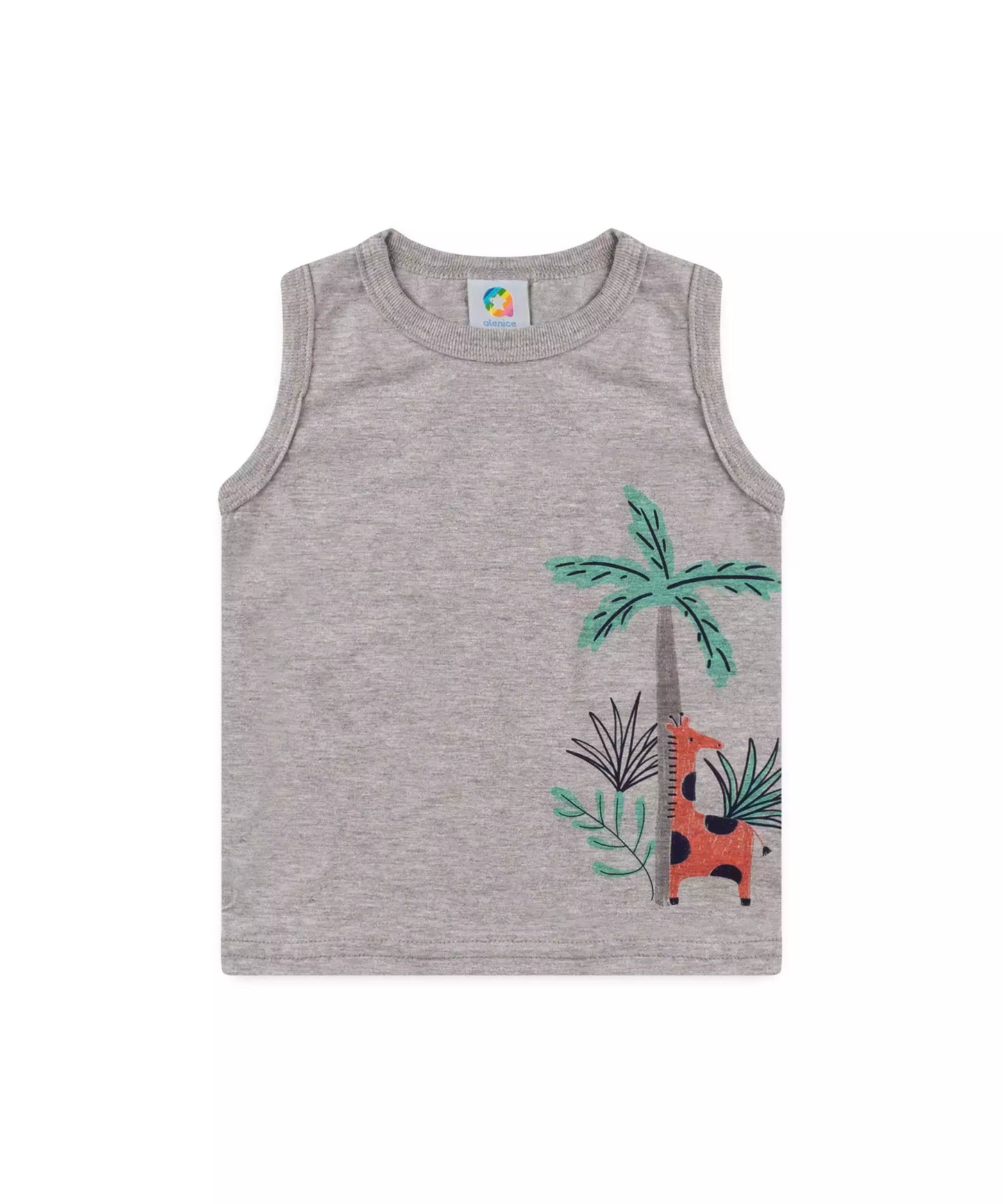 Conjunto Curto para Menino Girafinha Mescla