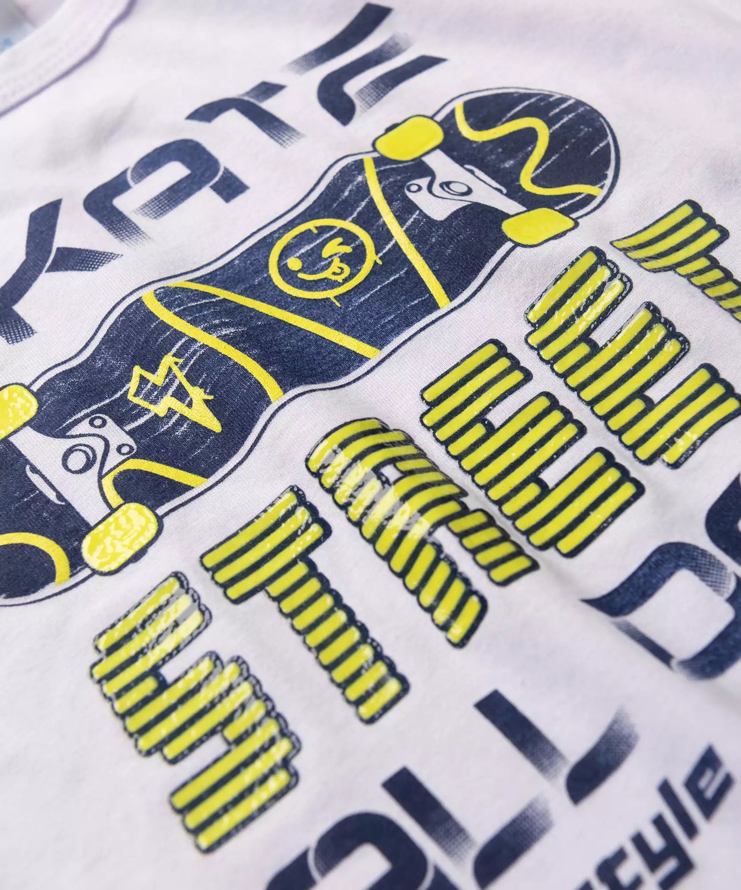 Conjunto Curto para Menino Skate Branco