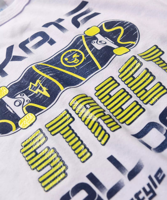 Conjunto Curto para Menino Skate Branco