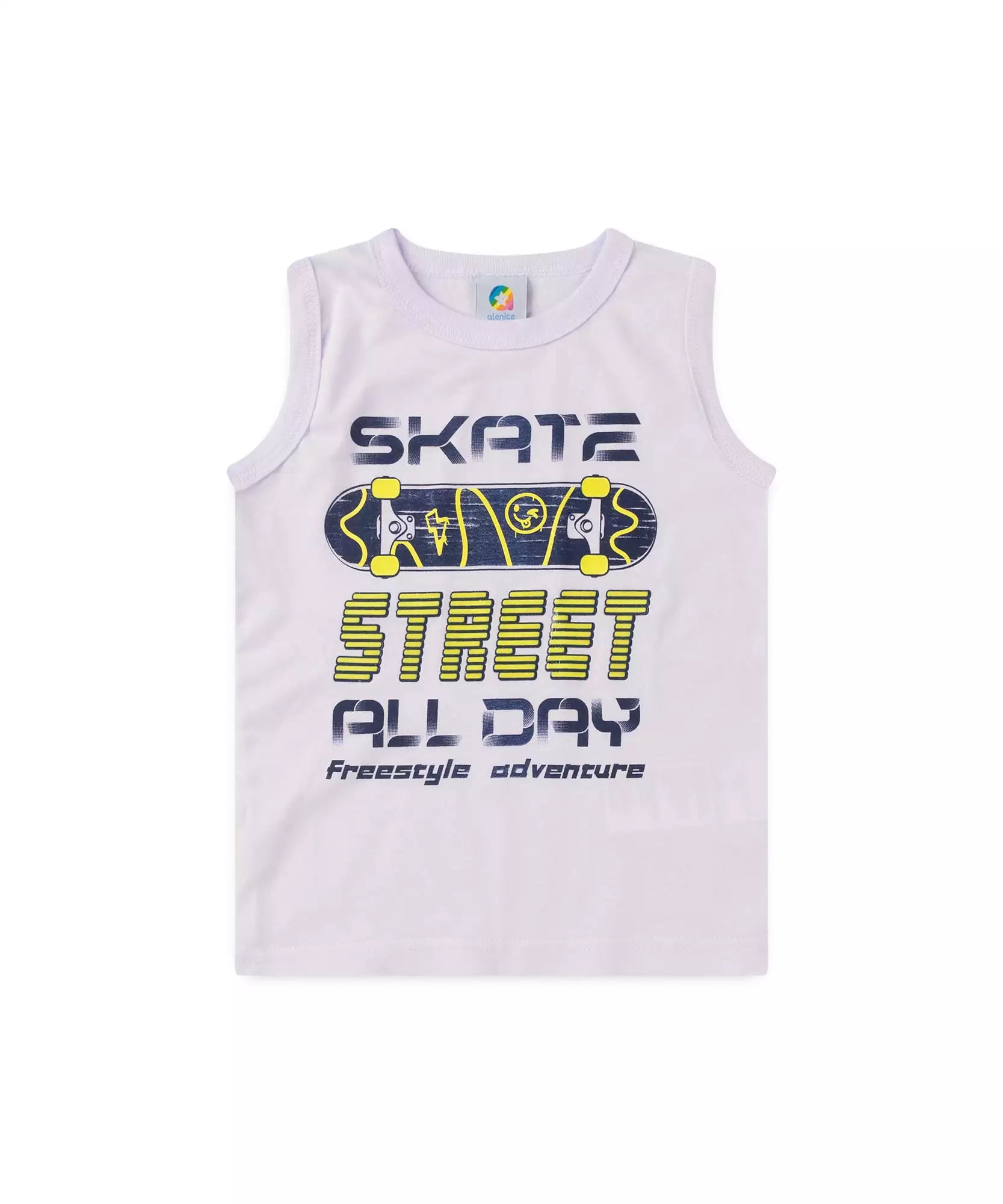 Conjunto Curto para Menino Skate Branco