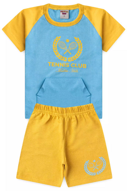 Conjunto Curto para Menino Tennis Club Azul