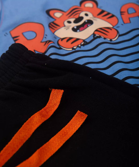 Conjunto Curto para Menino Tigre Azul