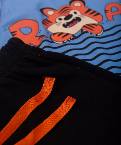 Conjunto Curto para Menino Tigre Azul