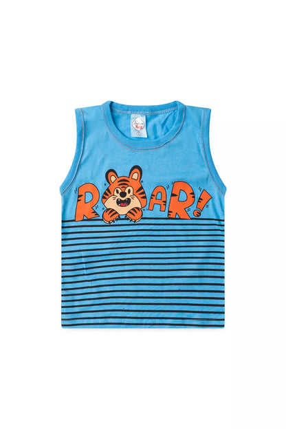 Conjunto Curto para Menino Tigre Azul