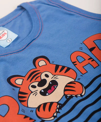 Conjunto Curto para Menino Tigre Azul