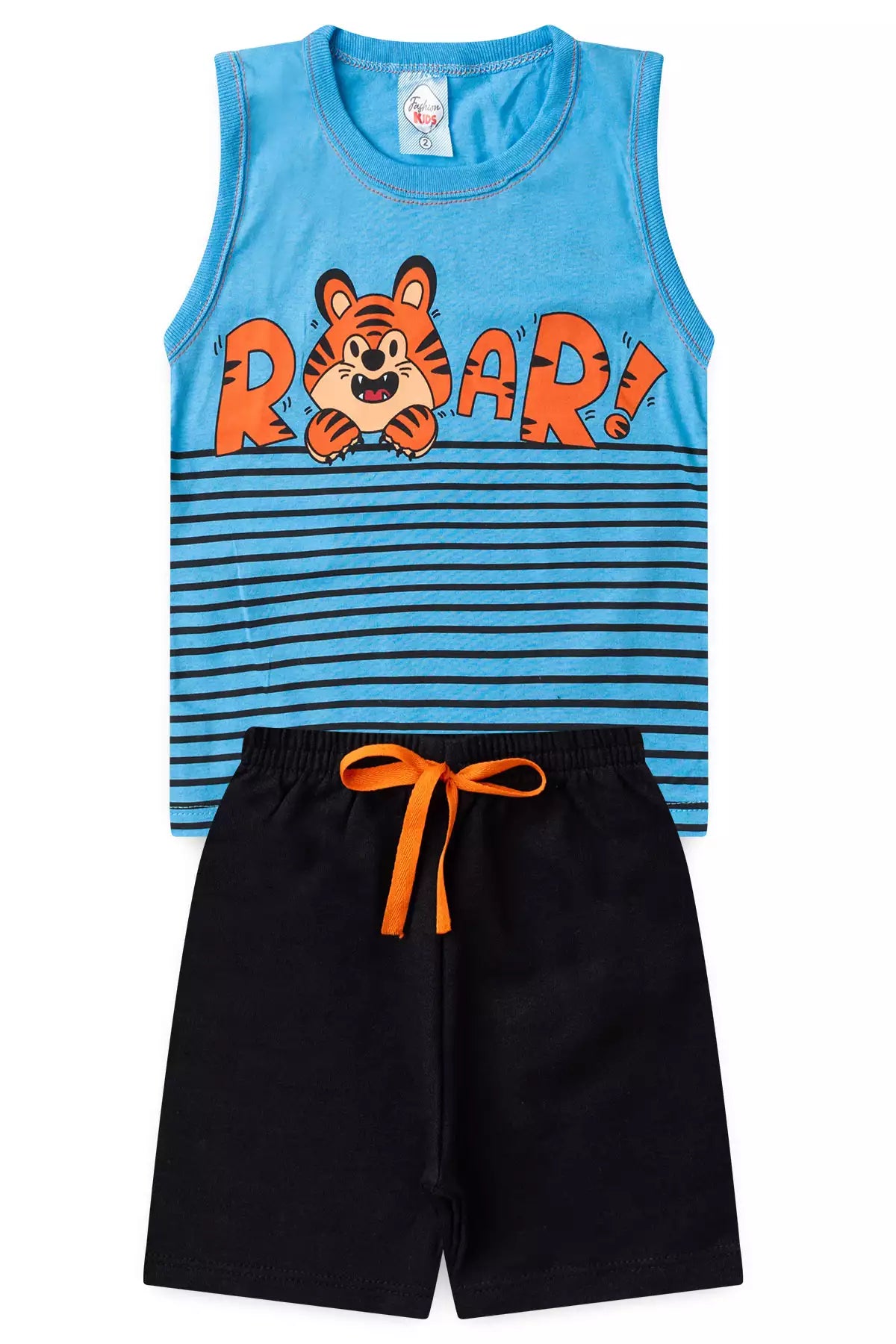 Conjunto Curto para Menino Tigre Azul