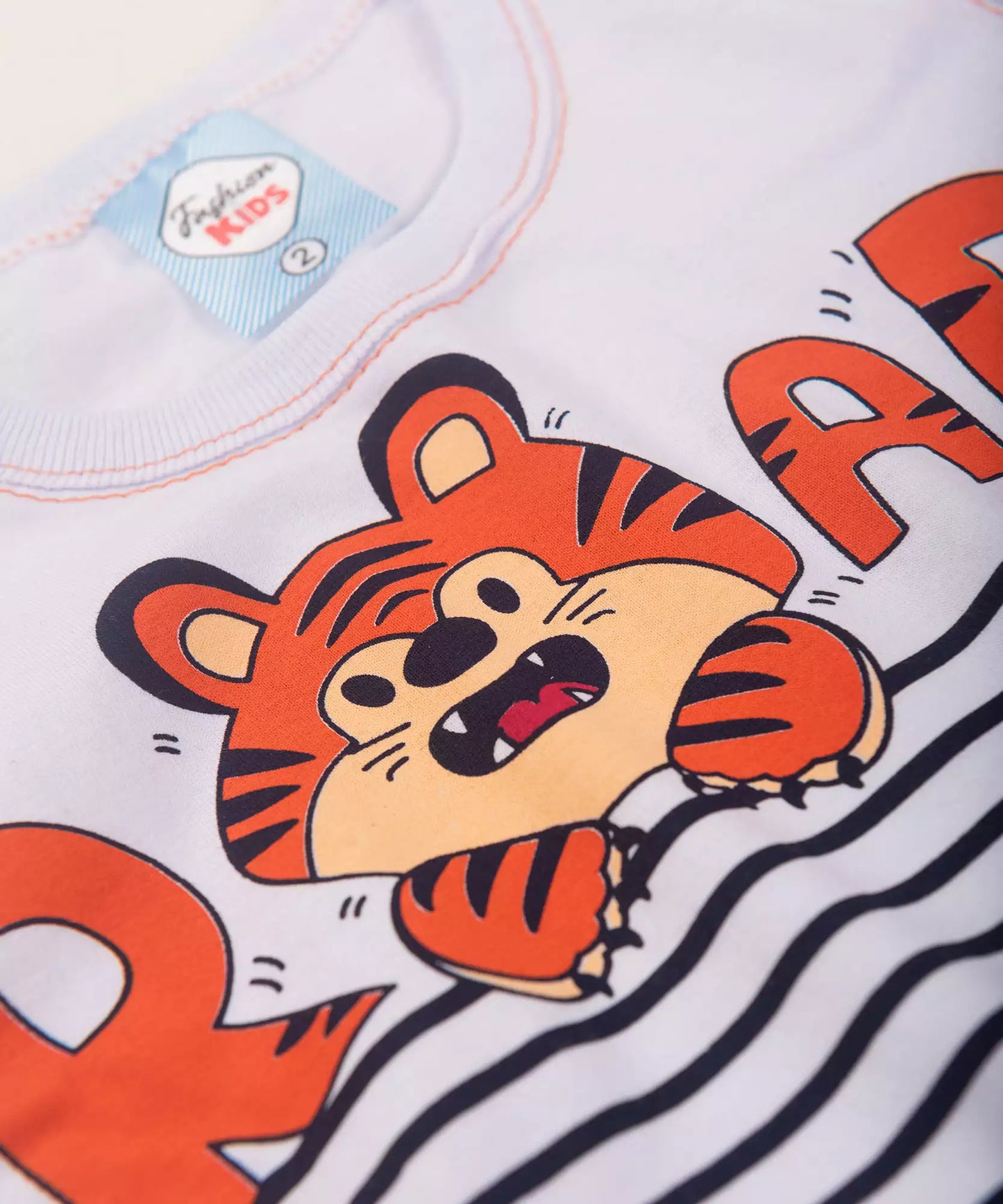 Conjunto Curto para Menino Tigre Branco