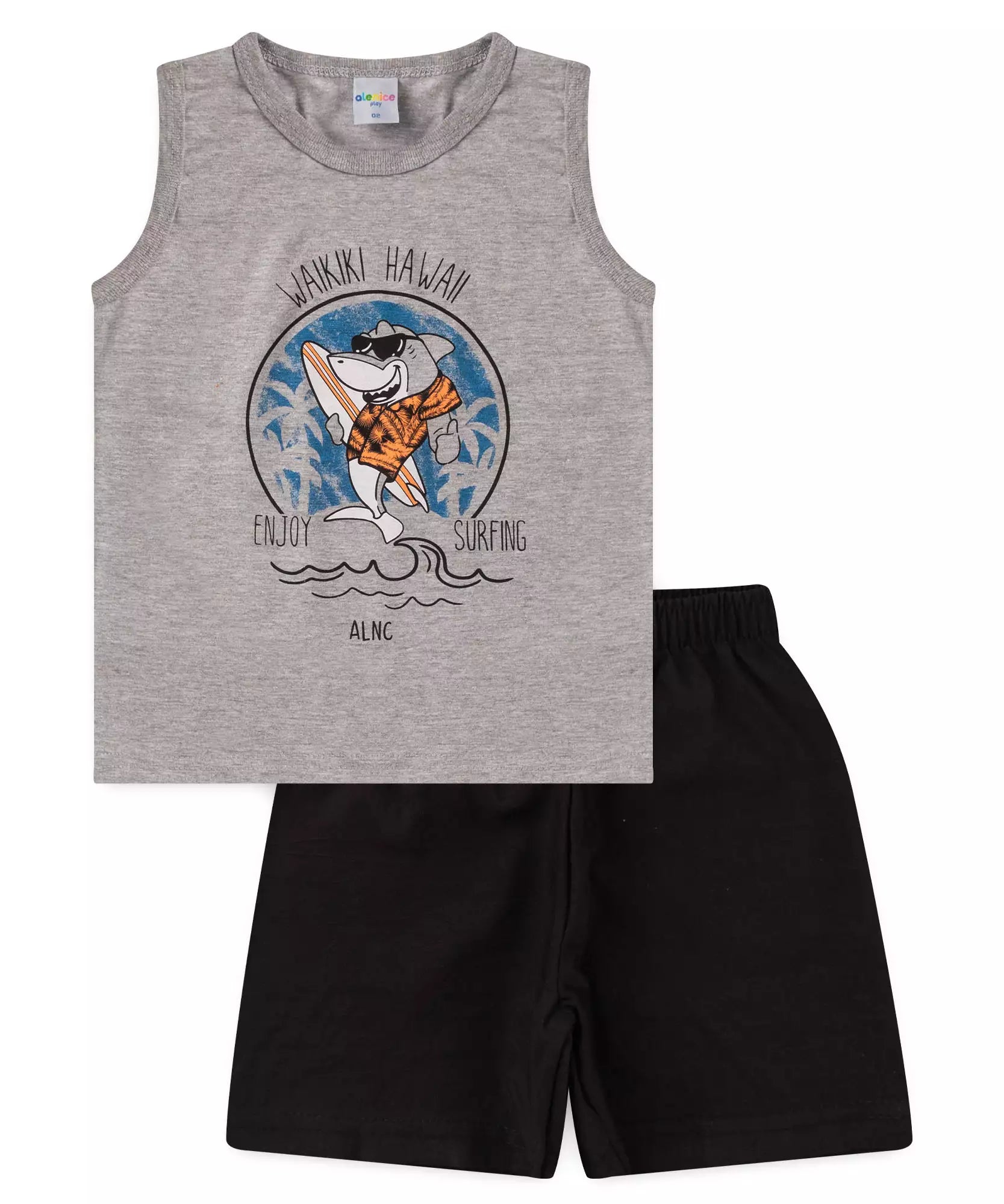 Conjunto Curto para Menino Tubarão no Mescla