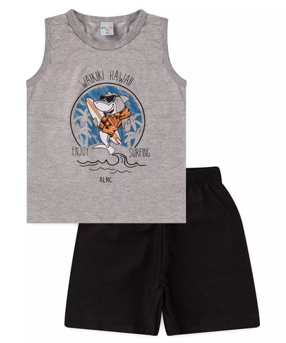 Conjunto Curto para Menino Tubarão no Mescla