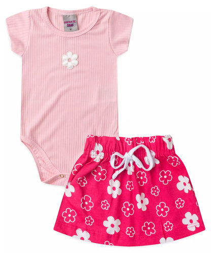 Conjunto de Bebê Menina Florzinha Rosa