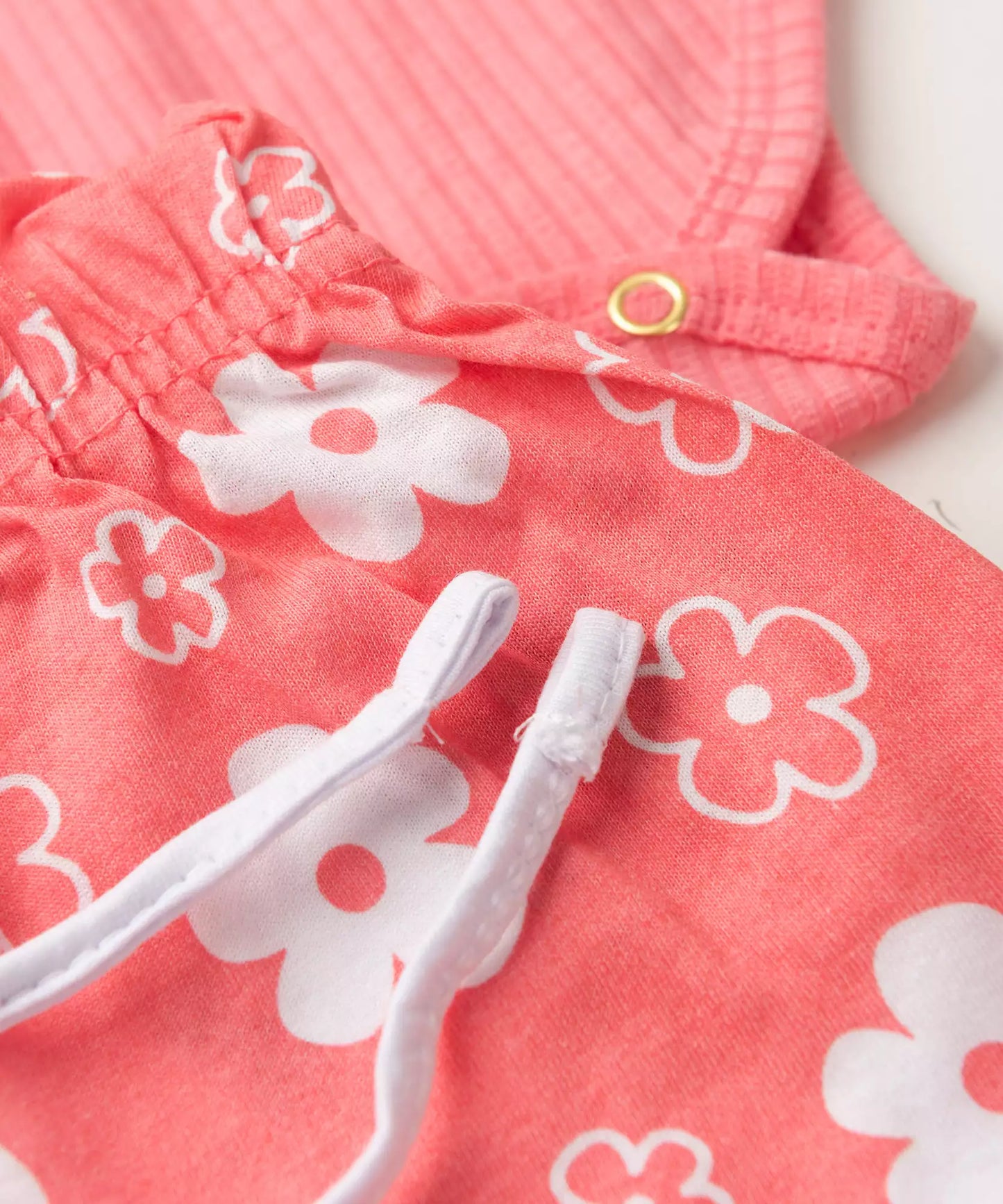 Conjunto de Bebê Menina Florzinha Salmão