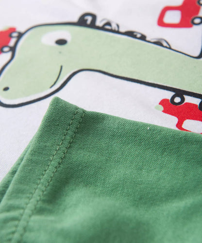 Conjunto de Body para Bebê Menino Dino Branco