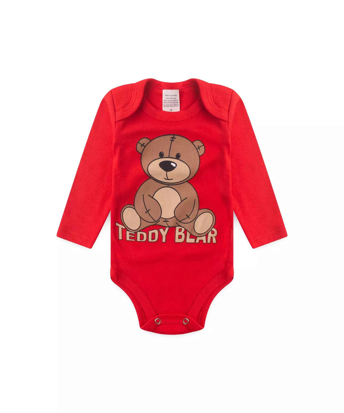 Conjunto de Body para Bebê Menino Ursinho Vermelho