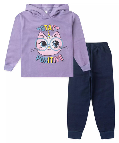 Conjunto de Frio Infantil Feminino Gatinho no Lilás