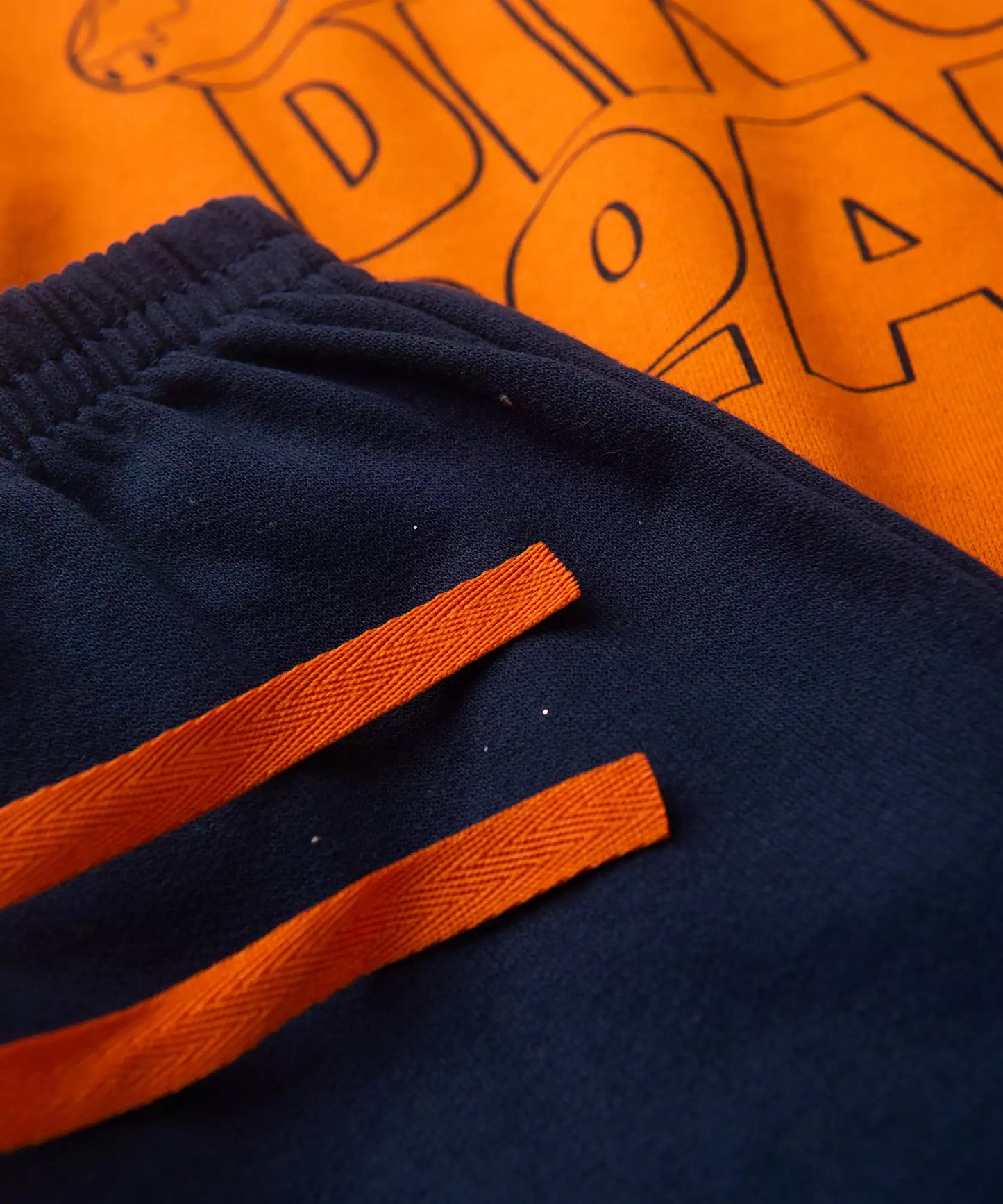 Conjunto de Frio Infantil Masculino Dinossauro Laranja