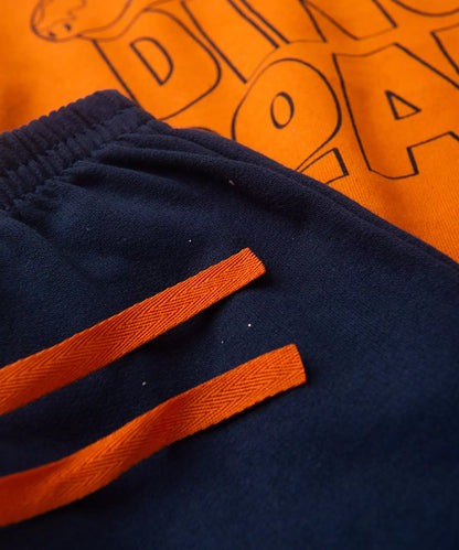 Conjunto de Frio Infantil Masculino Dinossauro Laranja