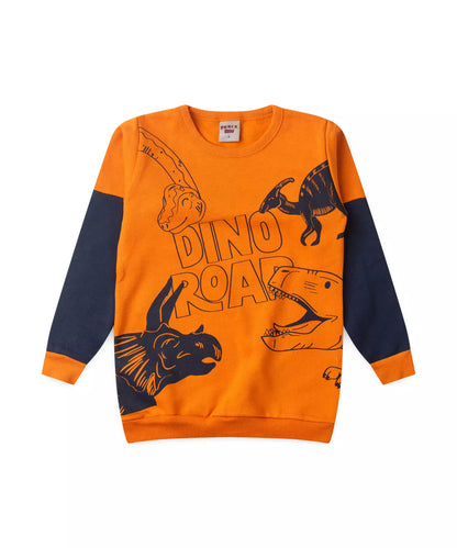 Conjunto de Frio Infantil Masculino Dinossauro Laranja