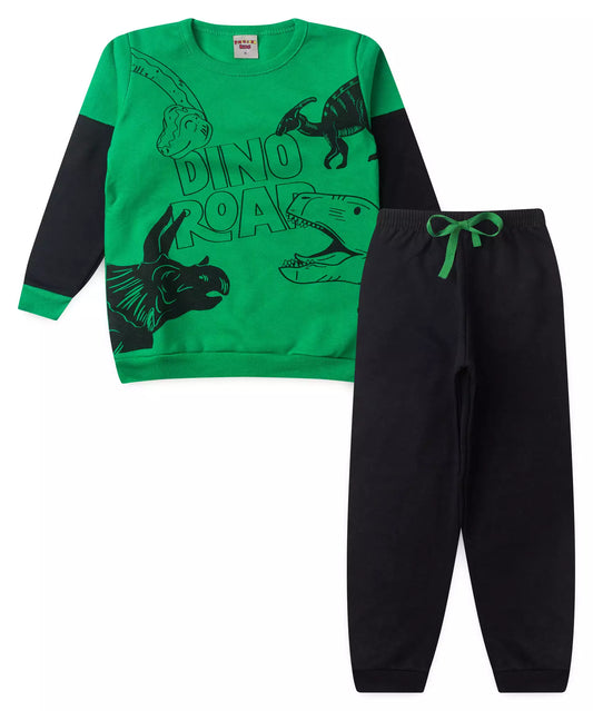 Conjunto de Frio Infantil Masculino Dinossauro em Verde
