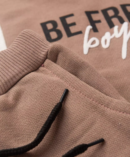 Conjunto de Frio Infantil Masculino Estampado Marrom