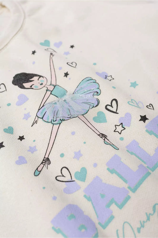 Conjunto de Frio Infantil Menina Bailarina Encantada Marfim