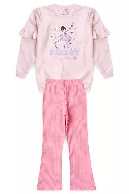 Conjunto de Frio Infantil Menina Bailarina Encantada Rosa
