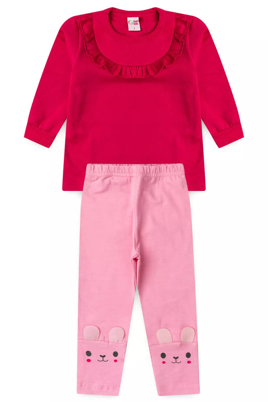 Conjunto de Frio Infantil Menina Bunny Pink