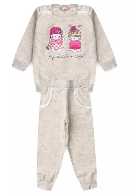 Conjunto de Frio Infantil Menina Bunny Pompom Mescla