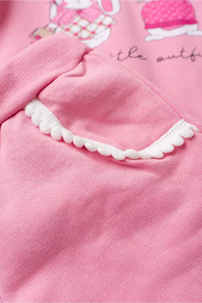 Conjunto de Frio Infantil Menina Bunny Pompom Rosa