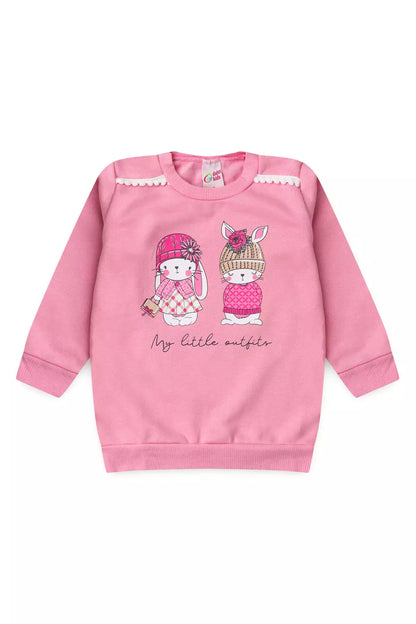 Conjunto de Frio Infantil Menina Bunny Pompom Rosa