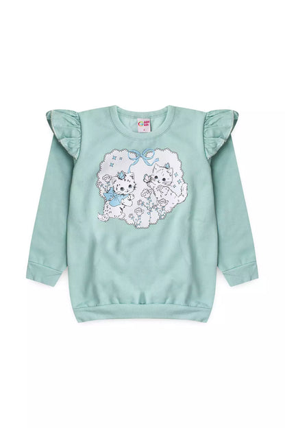 Conjunto de Frio Infantil Menina Gatinha Charm Verde