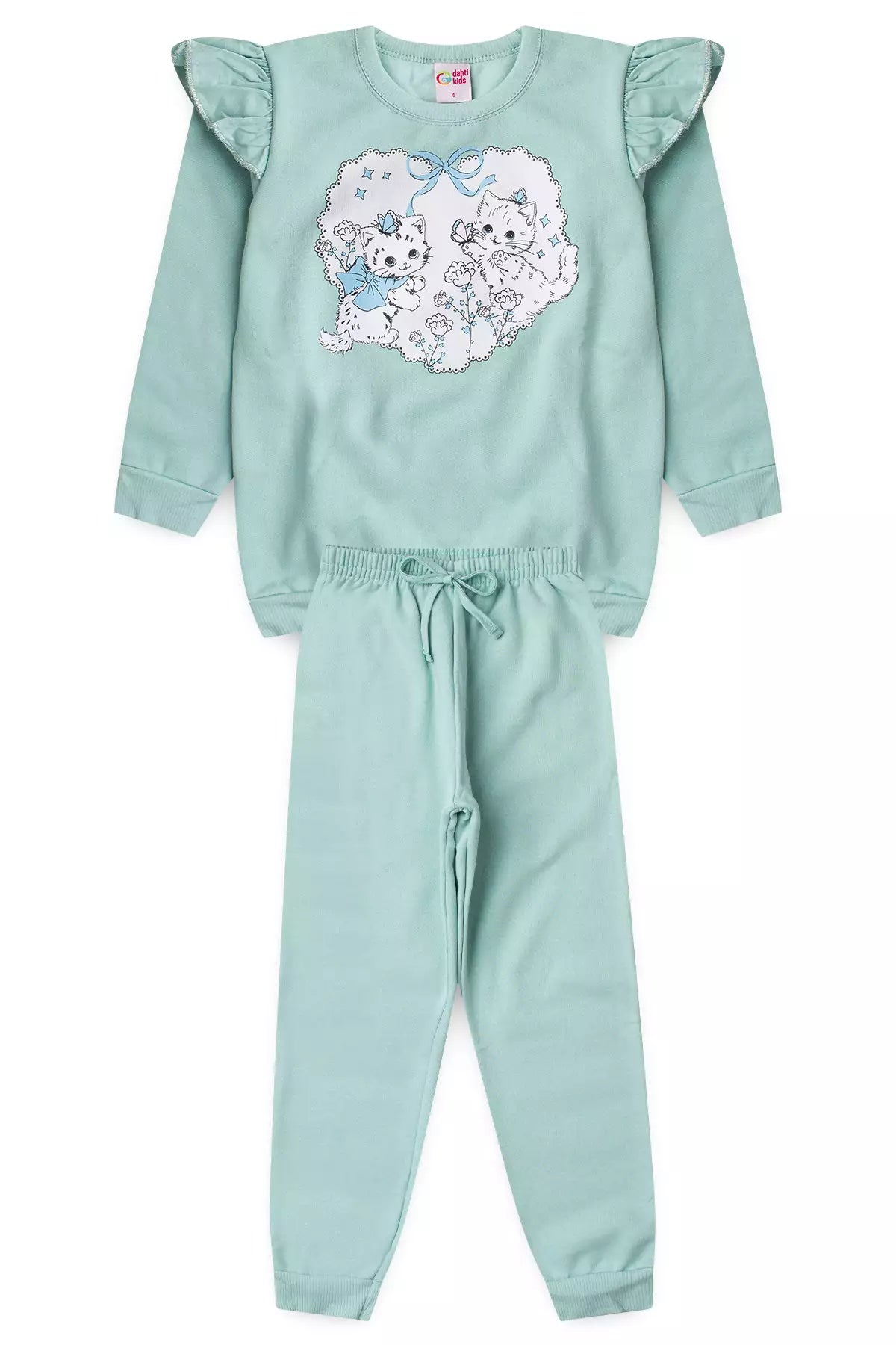 Conjunto de Frio Infantil Menina Gatinha Charm Verde