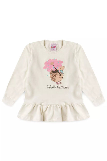 Conjunto de Frio Infantil Menina Hello Winter Marfim