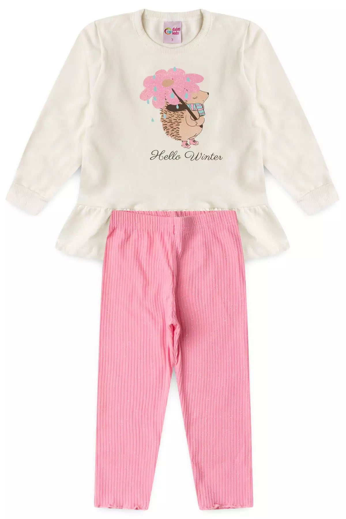 Conjunto de Frio Infantil Menina Hello Winter Marfim