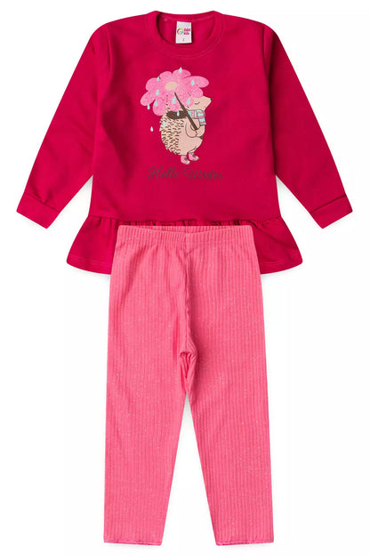 Conjunto de Frio Infantil Menina Hello Winter Pink