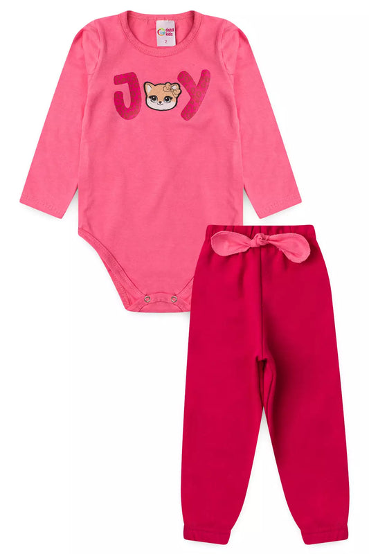 Conjunto de Frio Infantil Menina Joy Ursinho Rosa