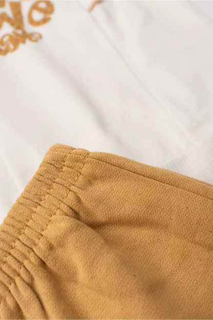 Conjunto de Frio Infantil Menina Love Puff Marfim