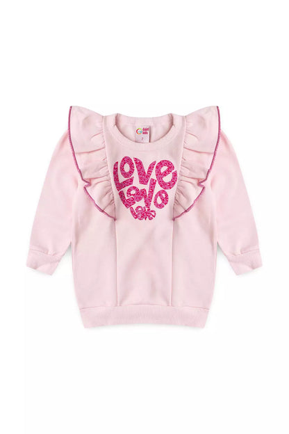 Conjunto de Frio Infantil Menina Love Puff Rosa