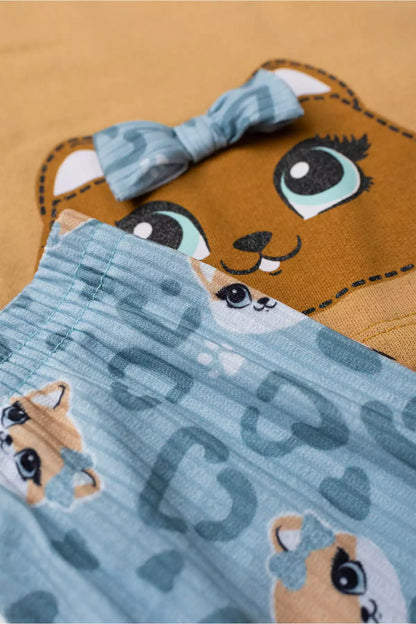 Conjunto de Frio Infantil Menina Ursinha Encantada Marrom