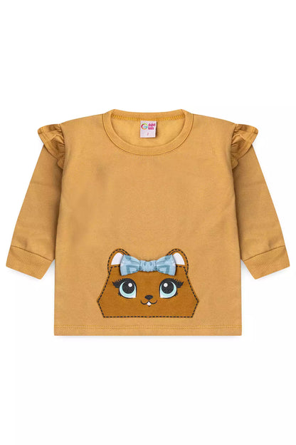 Conjunto de Frio Infantil Menina Ursinha Encantada Marrom