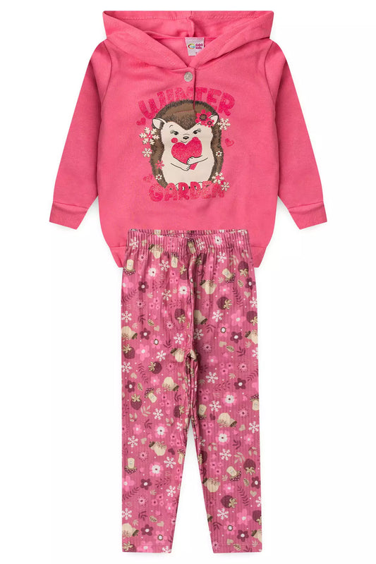 Conjunto de Frio Infantil Menina Winter Garden Rosa