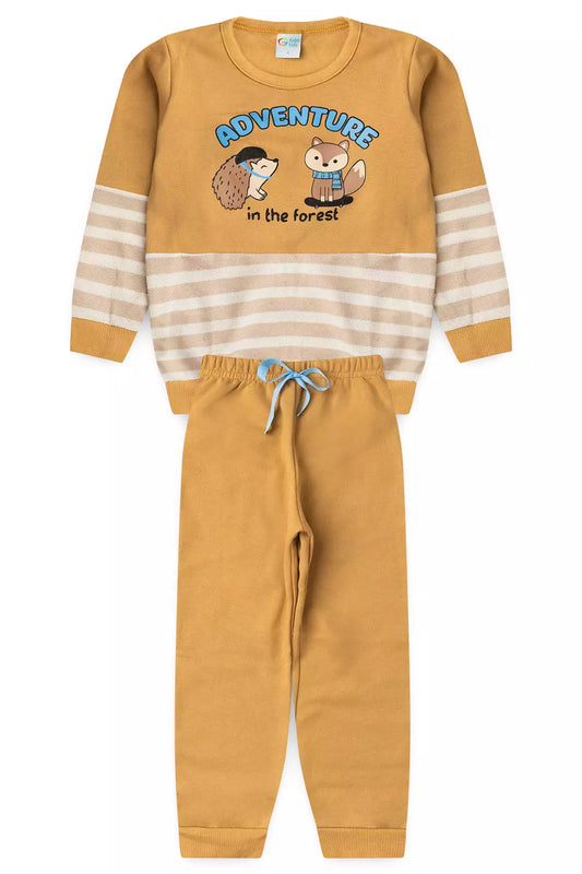 Conjunto de Frio Infantil Menino Adventure Forest Marrom