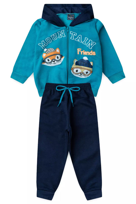 Conjunto de Frio Infantil Menino Amigos da Montanha Azul