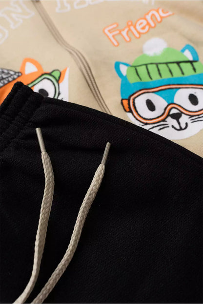 Conjunto de Frio Infantil Menino Amigos da Montanha Marfim