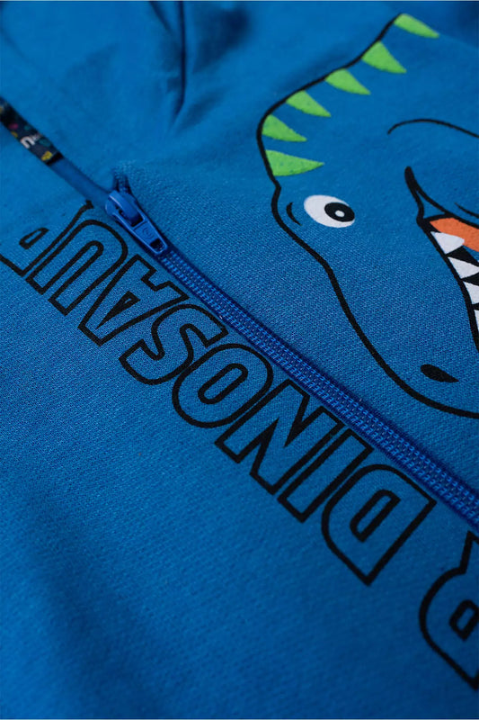 Conjunto de Frio Infantil Menino Dino T-Rex Azul