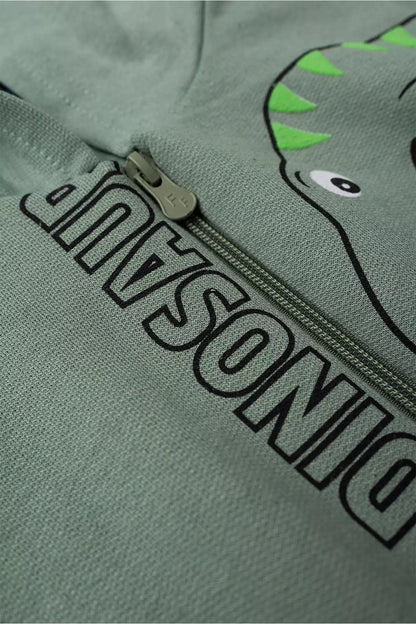 Conjunto de Frio Infantil Menino Dino T-Rex Verde