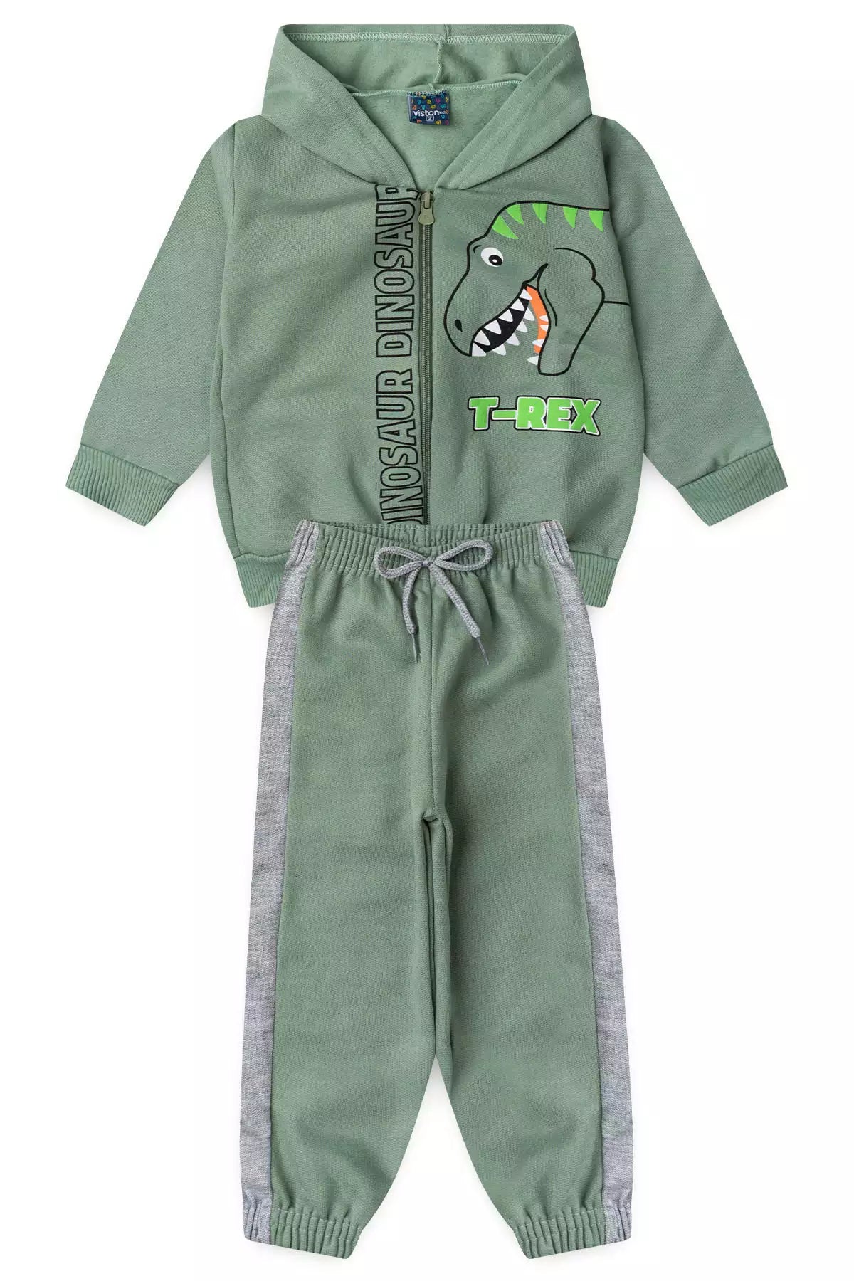Conjunto de Frio Infantil Menino Dino T-Rex Verde