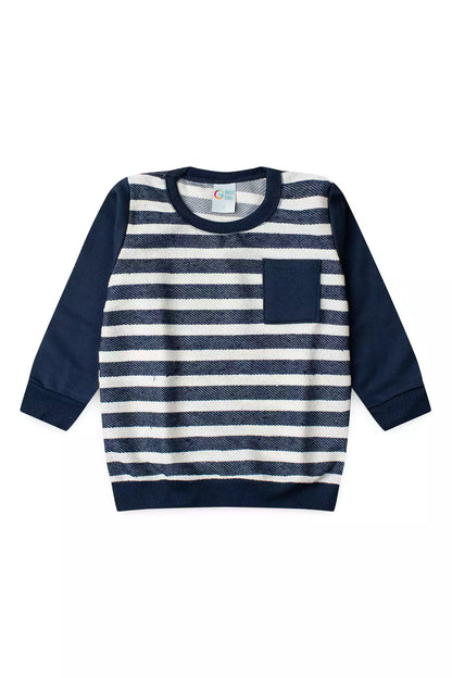 Conjunto de Frio Infantil Menino Listrado Marinho
