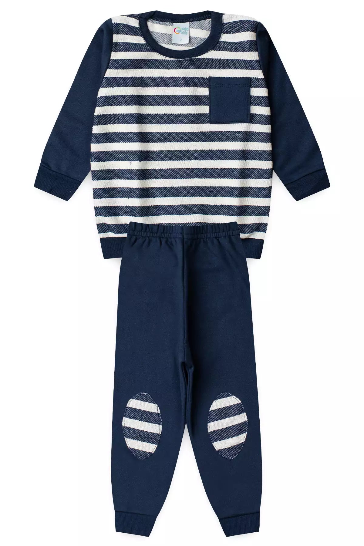 Conjunto de Frio Infantil Menino Listrado Marinho